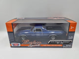 Auto Escala Chevy El Camino 1970 - Color Blue - SS 396 - 1:24 - Motor Max - 79347AC