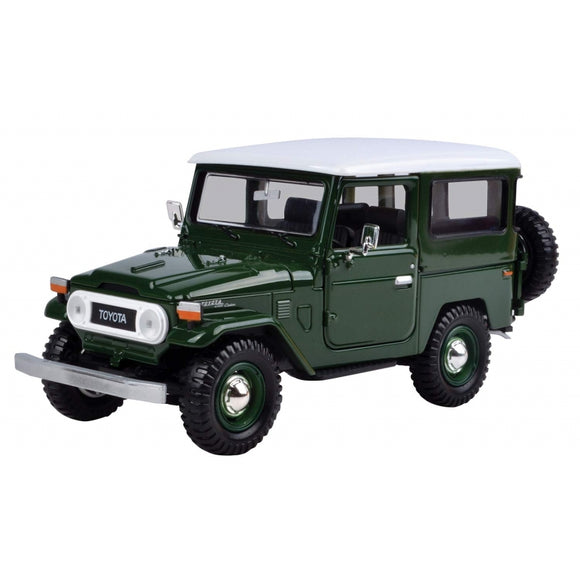 Auto Toyota FJ 40  ( Hard Top )  Green / White Top 1:24 Motormax